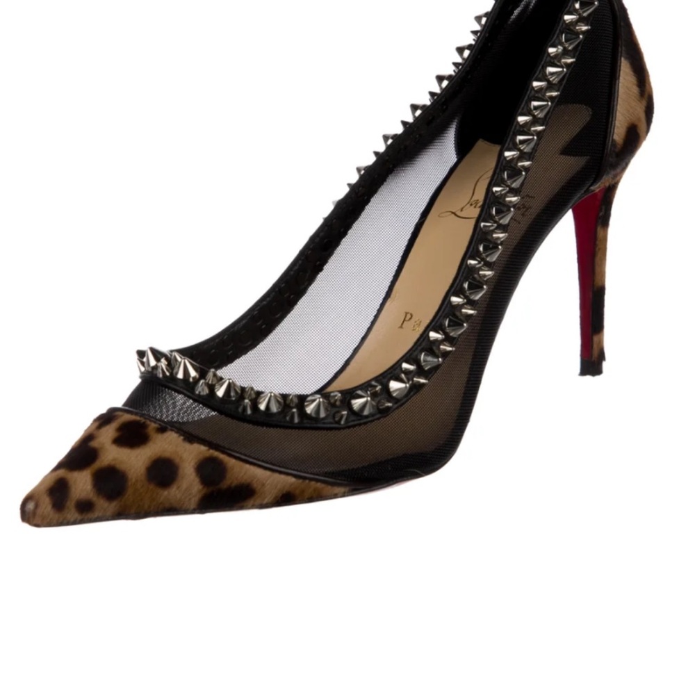 Leopard Print Spiked Christian Louboutin 80 mm Heels - Picture 5 of 5